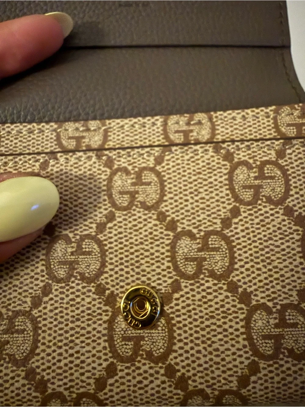 Gucci Brown Leather Continental Wallet with Gold GG Emblem